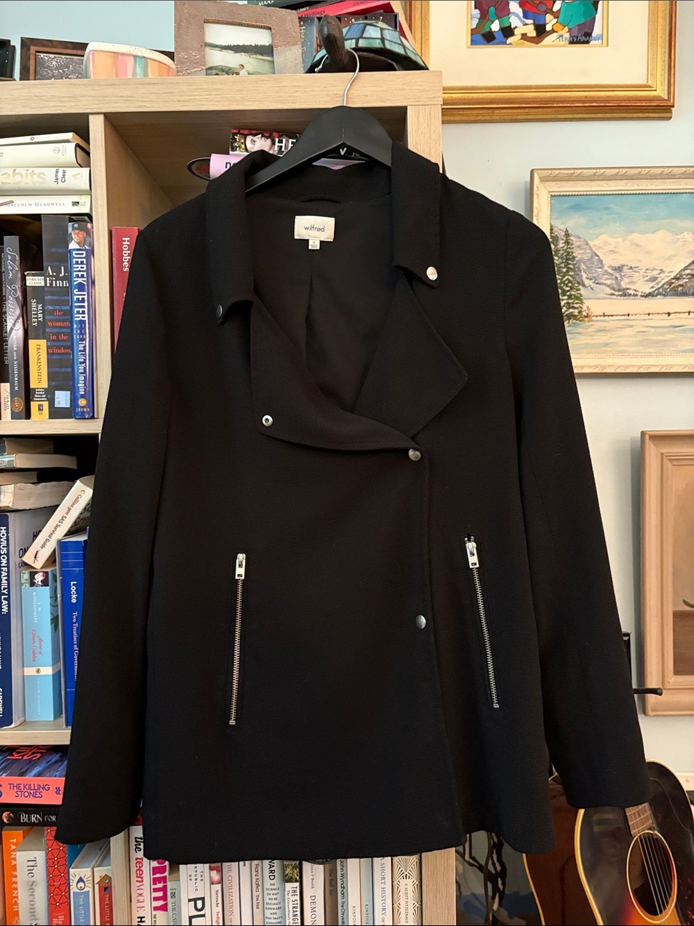 Wilfred Black Asymmetrical Moto Blazer